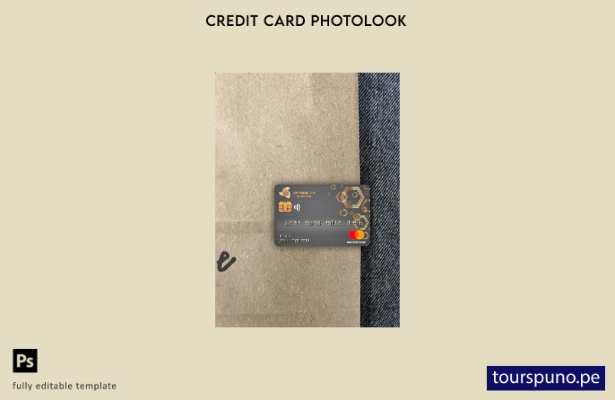 listo para imprimir plantilla frontal de aspecto fotográfico de mastercard de 34